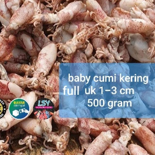 

☊ ikan asin baby cumi / cumi rebus kering full 500gr ☪