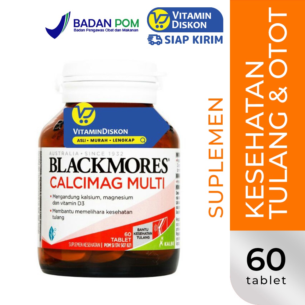 Blackmores Calcimag Multi BPOM Kalbe 60 Tab | Suplemen Vitamin D3 Kesehataan Tulang Dan Otot