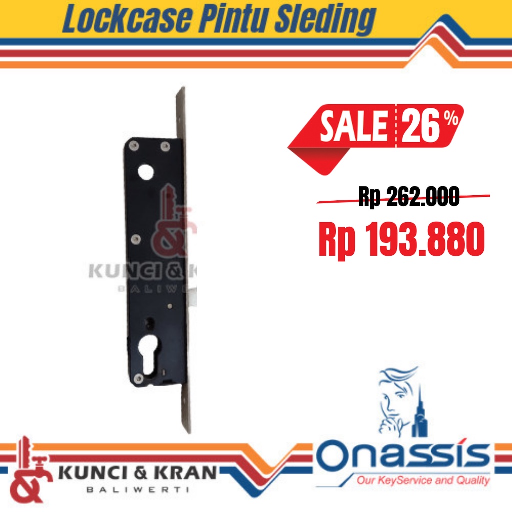 BODY KUNCI SLIDING ALUMUNIUM ONASSIS LCS 515 SLIDE SS KUNCI PINTU GESER LOCKCASE GESER