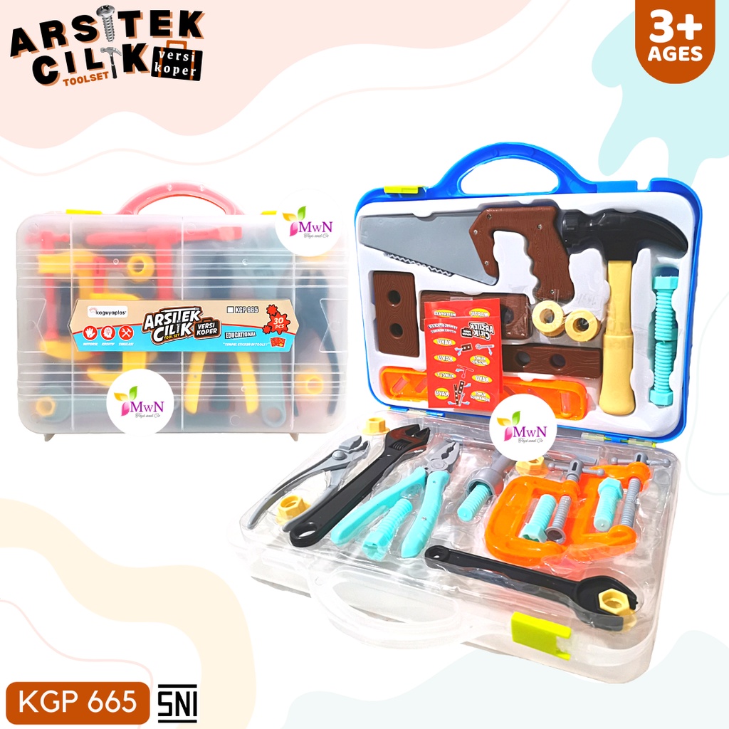 MWN Mainan Arsitek Cilik Koper Tool Set isi 30pcs KGP665