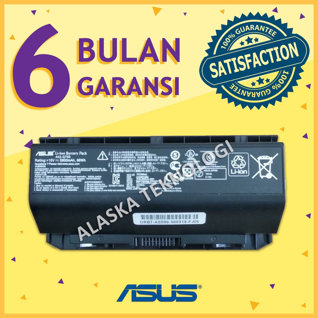 Original Baterai Laptop ASUS ROG G750 G750J G750JH G750JH-DB71 G750JH-T4066H G750JH-T4070H G750JH-T4