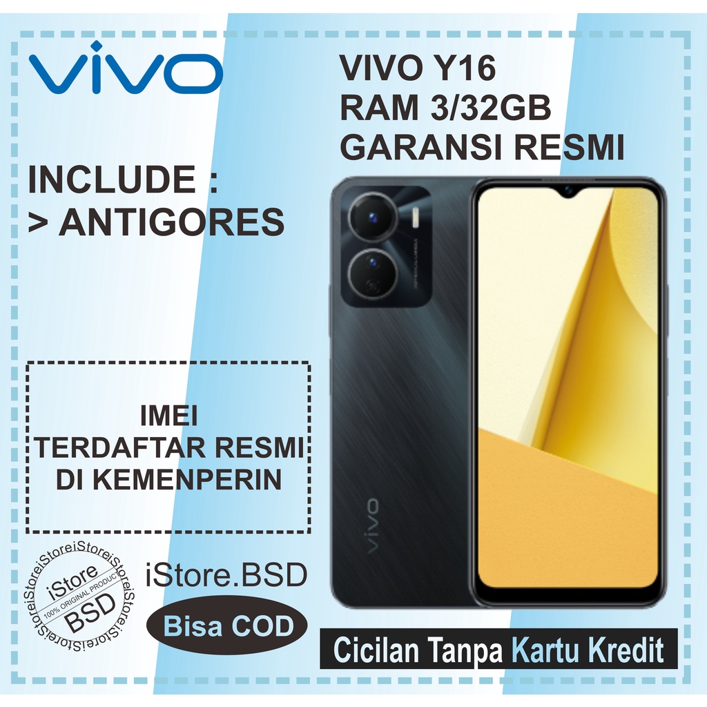VIVO Y16 RAM 3/32GB | 4/32GB | 4/128GB l 5000mAh l USB Type-C l Ultra Fast Side Fingerprint