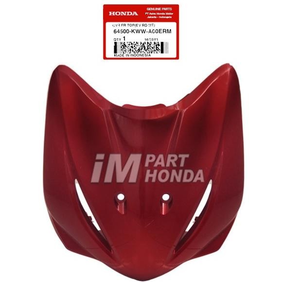 64500-KWW-A00ERM Cover Front Panel Revo 110 DX 2009 - 2010 Merah Bata