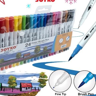 

✨SHOPEE MALL✨ PROMO Joyko Colour Brush Pen 2 mata CLP 07 Isi 24 (set) gas !!