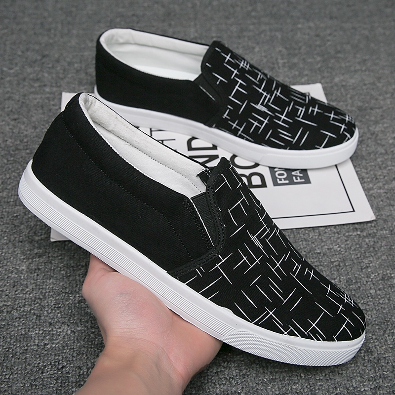 Mainland Sepatu Slip On Pria Casual Motif Simple Modern Sepatu Slop Outdoor Kekinian MC307