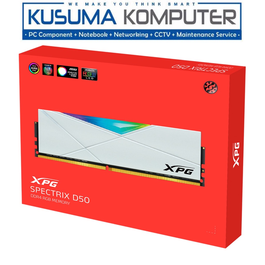 Adata XPG SPECTRIX D50 RGB 32GB 2X16 White 3600MHz DDR4 3600
