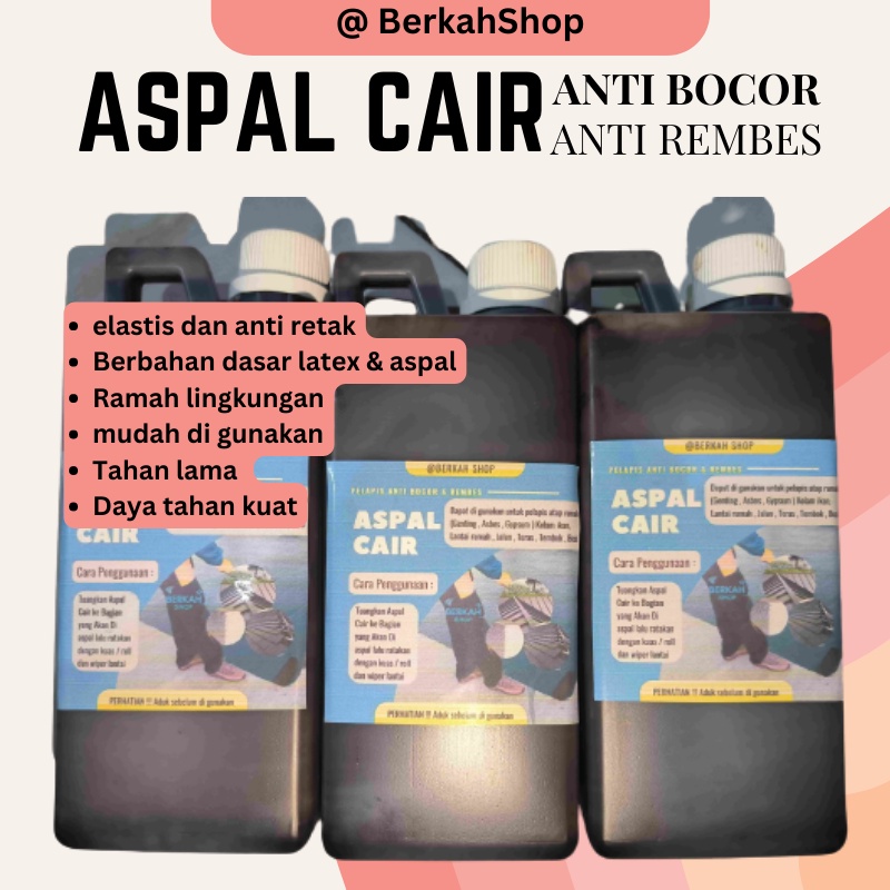 Cat Pelapis Anti Bocor Aspal Cair Anti Bocor 1 liter Asphalt Emulsion for Waterproofing Aspal cair Emulsion Cat pelapis anti bocor dak beton / aspal cair / Asphalt emulsion for WATERPROOFING / bocor dak / atap bocor / anti bocor dan rembes