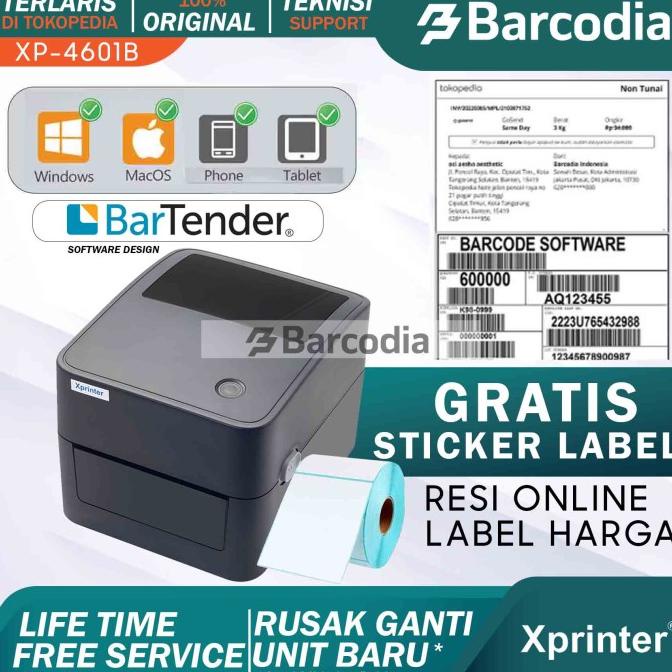 

PRINTER BARCODE THERMAL / LABEL PRINTER XPRINTER XP-4601B BLUETOOTH A6