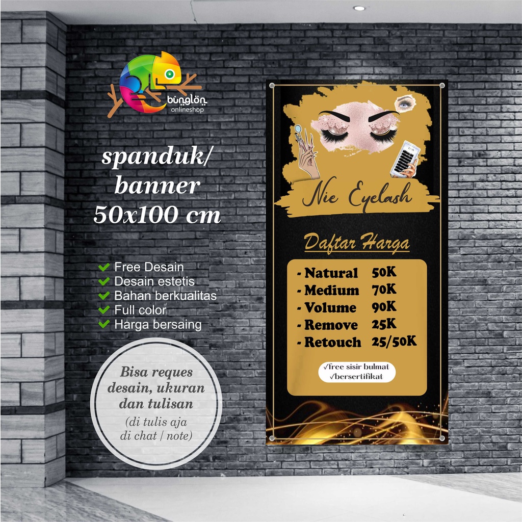 Spanduk, Banner Eyelash Murah Custom