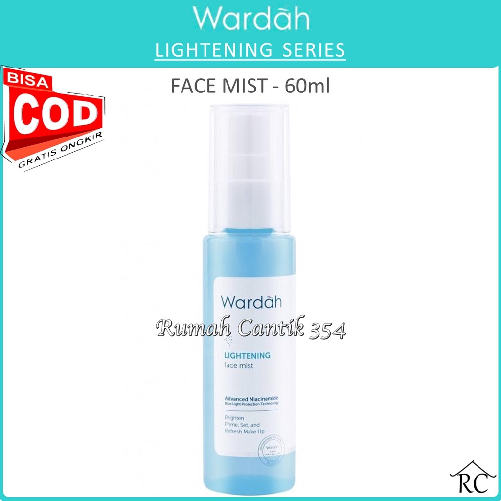 COD - Wardah Lightening Face Mist 60 ml - Spray untuk primer, setting spray dan refresh - RUMAH CANTIK 354