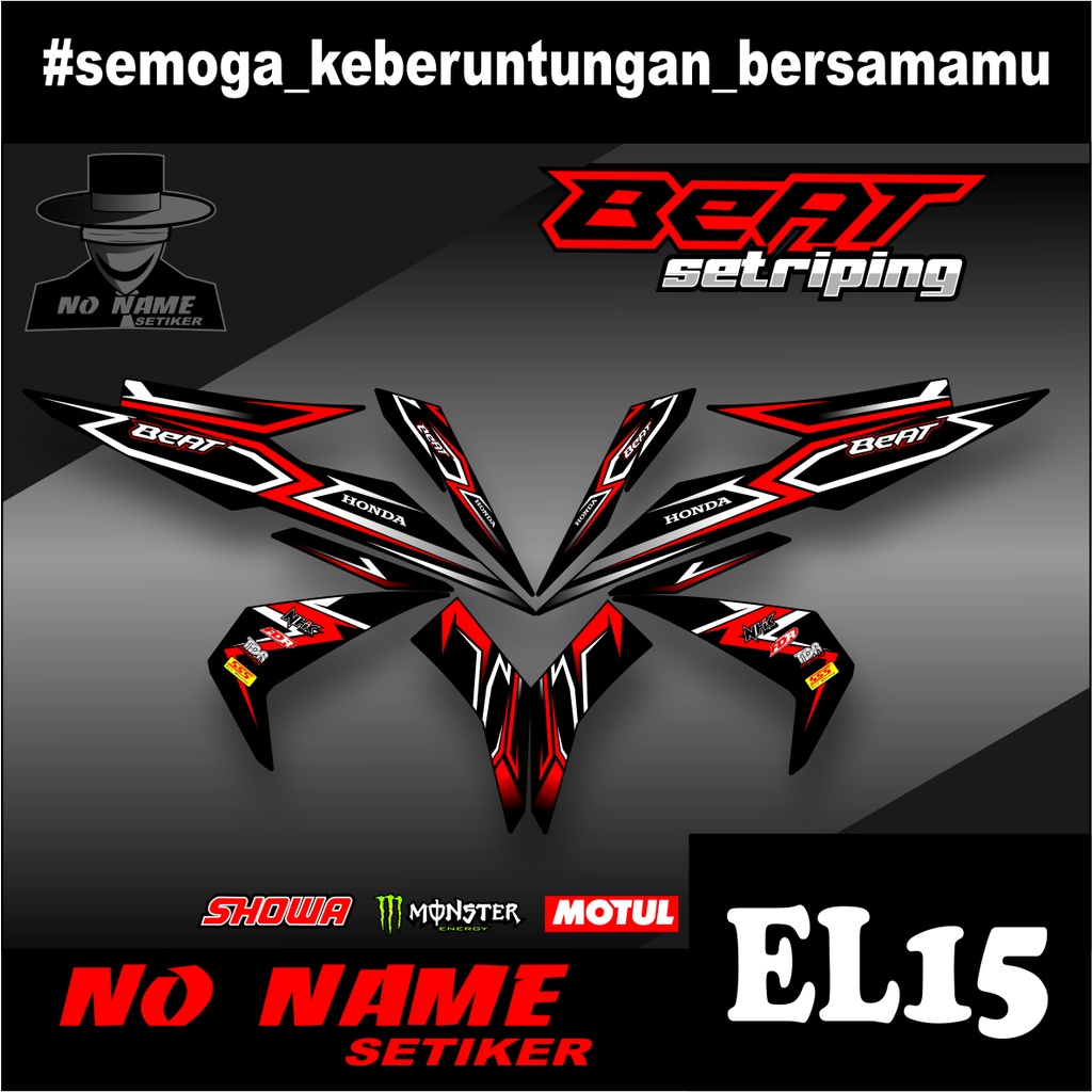 Striping stiker setiker Motor Beat esp (el15) 2016 2017 2018 2019 / Fi New Esp Iss Variasi Honda 002