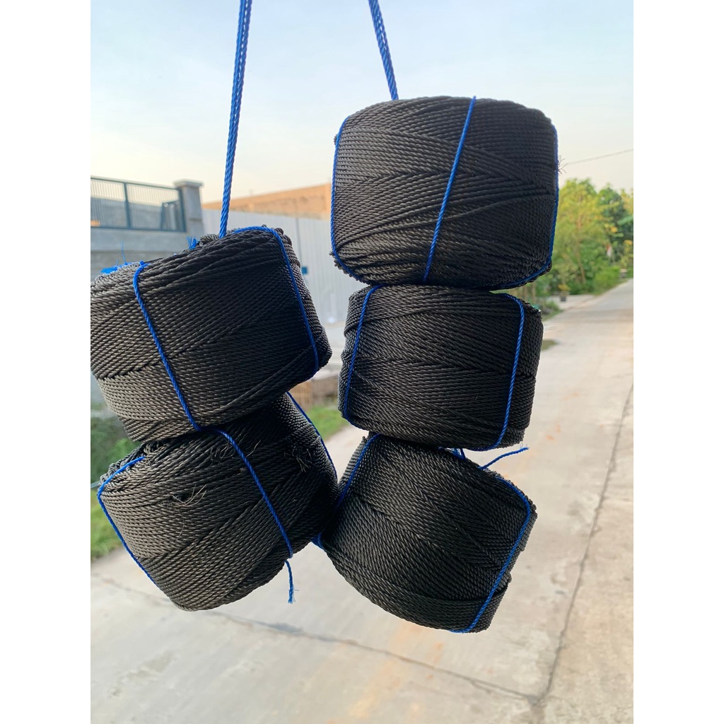 Tali Tambang plastik kecil PE 2mm tambang PE 2mm +-150meter HITAM