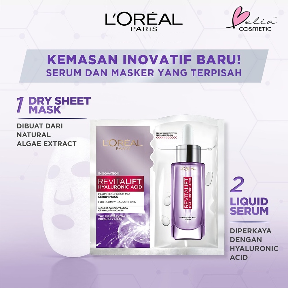 ❤ BELIA ❤ L'OREAL PARIS Revitalift Hyaluronic Acid Plumping Cream Day 50ml &amp; 15ml | Hydrating Gel-Cleanser 100ml LOREAL