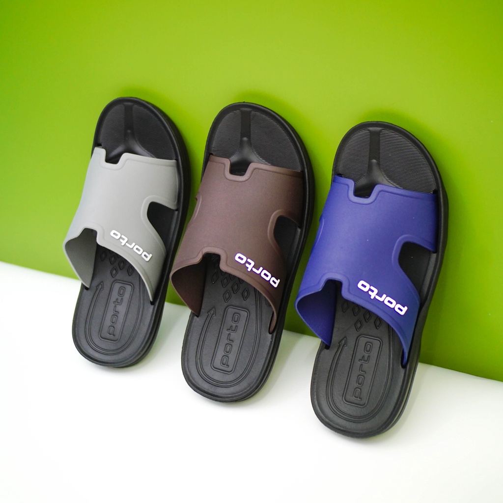 1027M-1 - Porto Leveling Sandal Selop Karet Pria Nyaman Size 39 - 44 Anti Slip Awet Terbaru