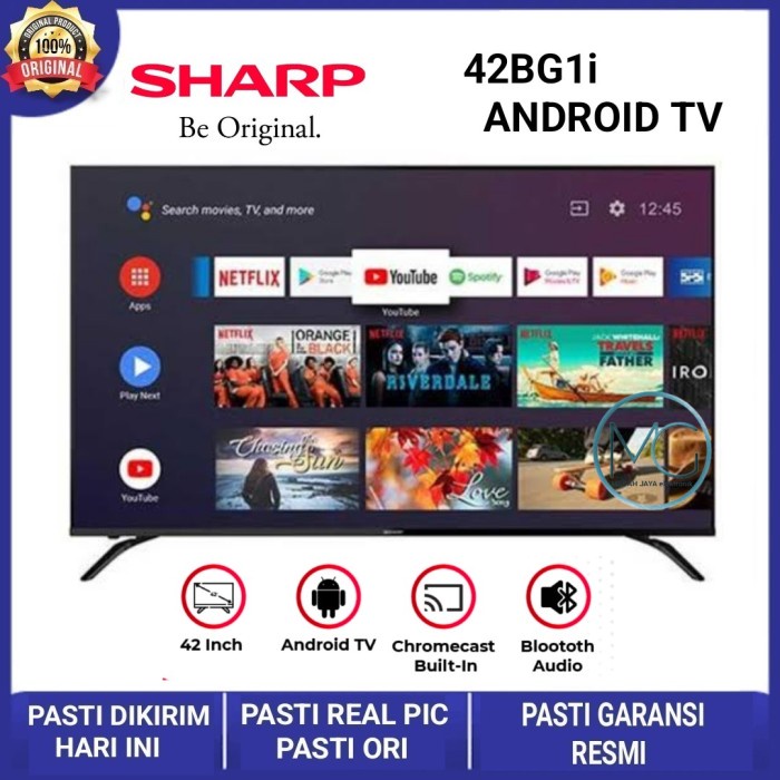 SHARP 42 inch LED TV 42BG1i Android SMART Digital GARANSI RESMI