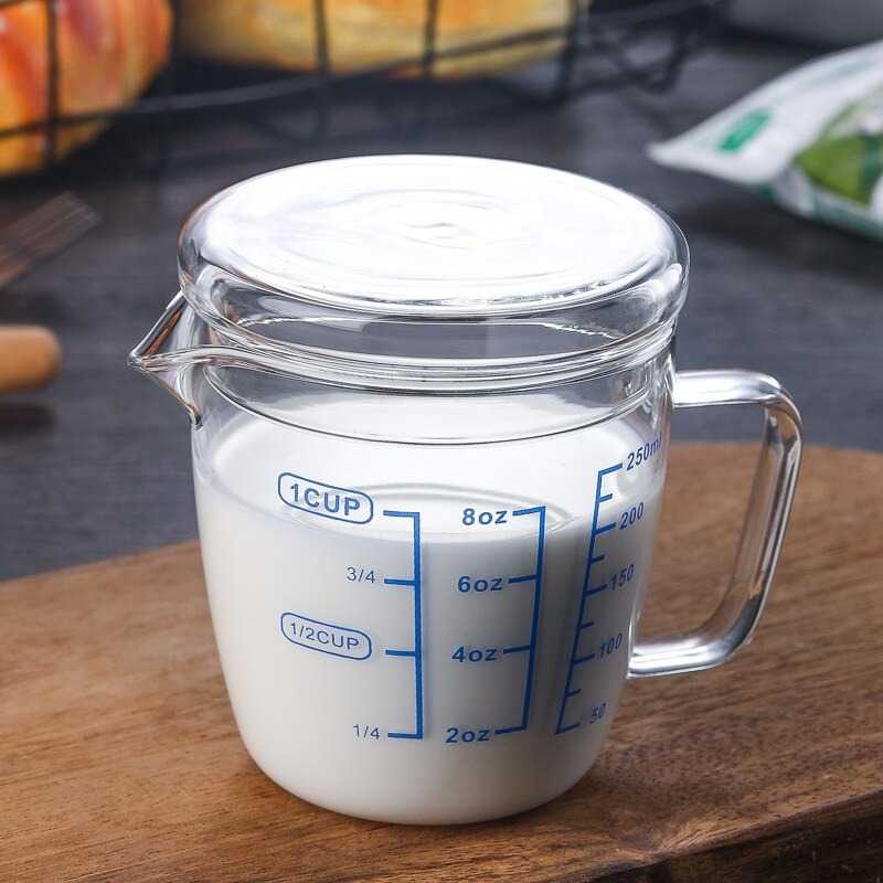 (BISA COD) FTIHSHP DROHOEY Gelas Teko Milk Jug Latte Art Borosilicate Flat Lid - ZM0080