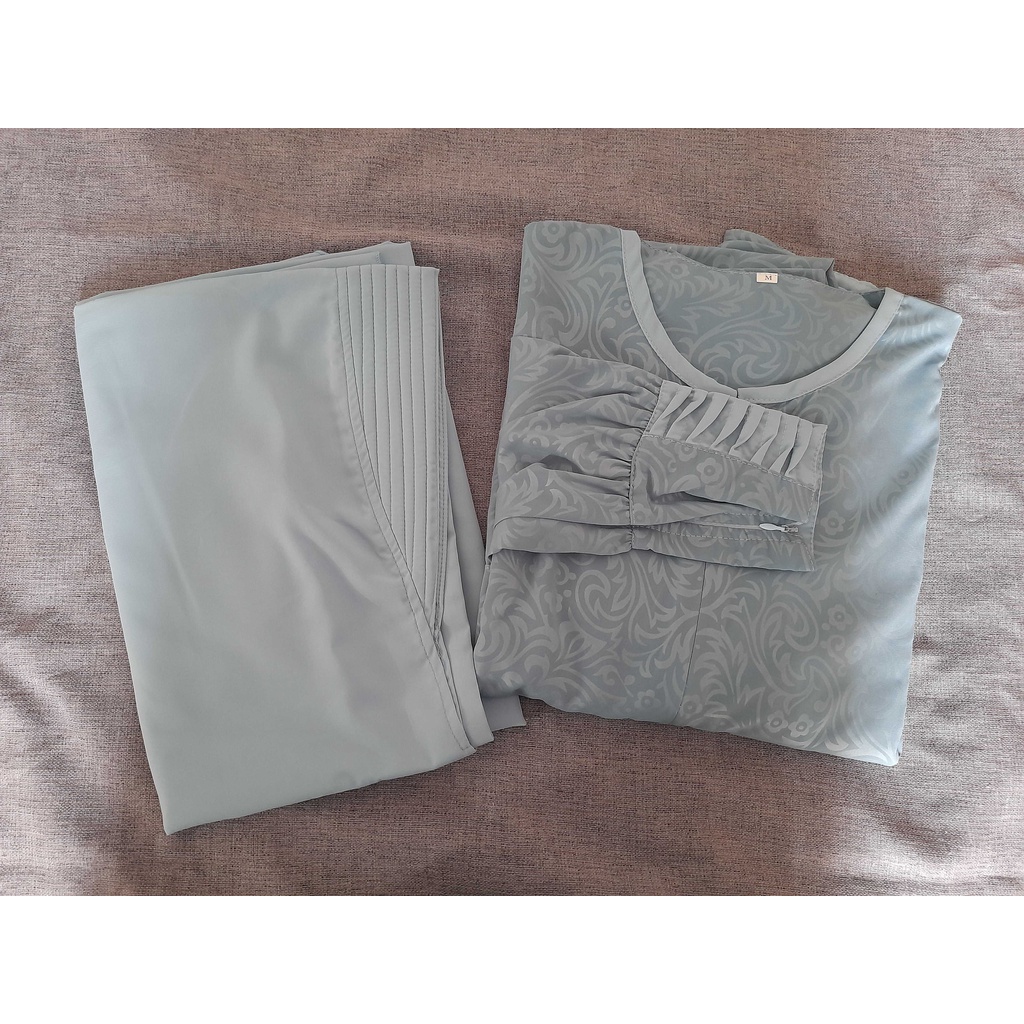 gamis embos sultan biru wardah gamis manset ritsleting size s