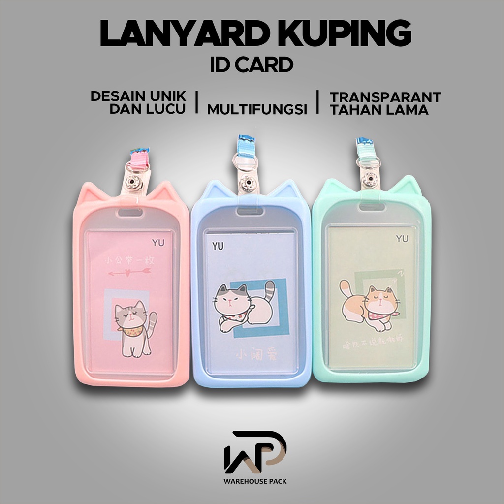 

Name Tag ID Card Transparant | Gantungan Kartu Nama Plastik Transparant | Lanyard Potrait Motif Polos Warna Warni | Gantungan Kartu Nama