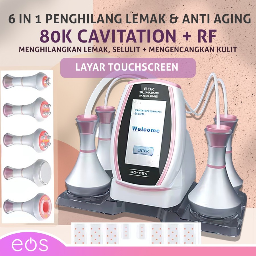 6 in 1 Penghilang lemak anti aging 80K RF cavitation + RF with laser