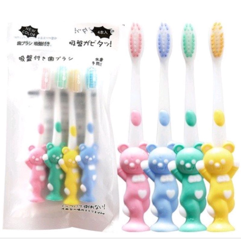 Sikat Gigi Anak 1 SET 4pcs Tavel Toothbrush Double Care Sikat Gigi Halus Lembut