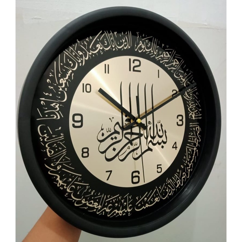 Jam Dinding Kaligrafi Arab Wall Clock Analog Dingding Tempel Tembok Islam Dekorasi Dinding Rumah