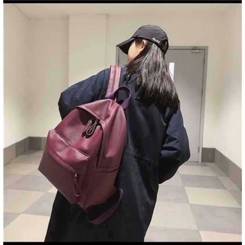 Tas Wanita Ransel Kulit Korea Pull Lapis Clasic Dan Simple