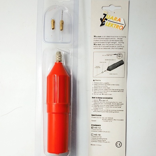 RAYDEN Mini Drill - Bor Mini Rayden AD-12 Kecepatan ~ 14.000 rpm