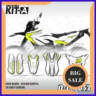 Decal Sticker - Stiker Dekal Yamaha WR motif putih lis hijau stabilo D-C8-053 1M4R23 accessories