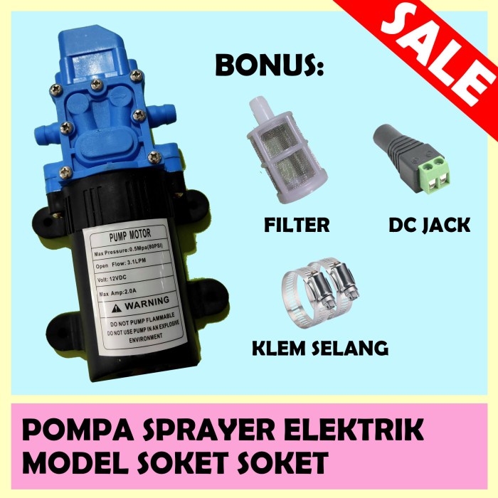 POMPA MINI DINAMO TANGKI SPRAYER ELEKTRIK DC 12 V