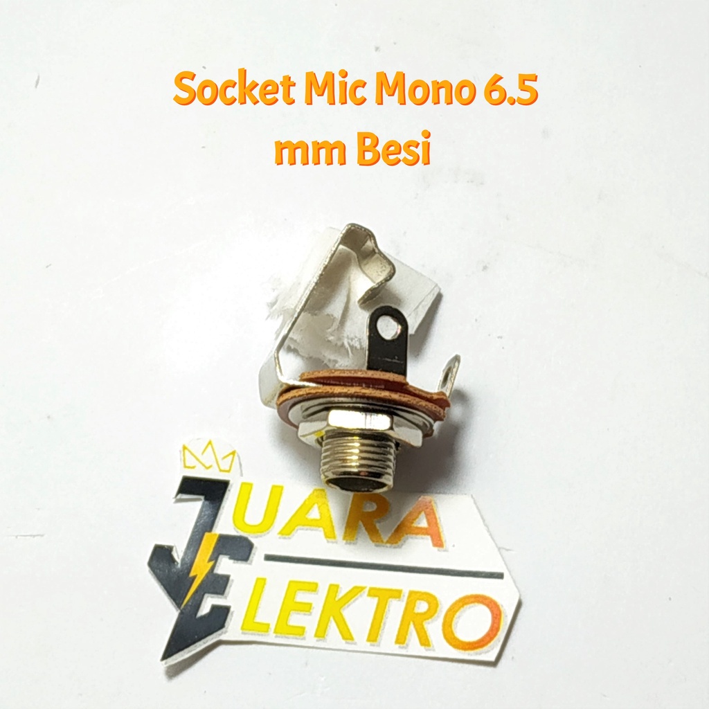 Socket Mic Mono 6.5 mm Besi | Socket Akai Mono PCB Besi