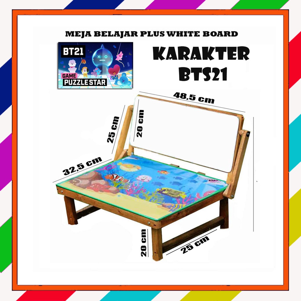 

Meja belajar plus whiteboard bonus spidol