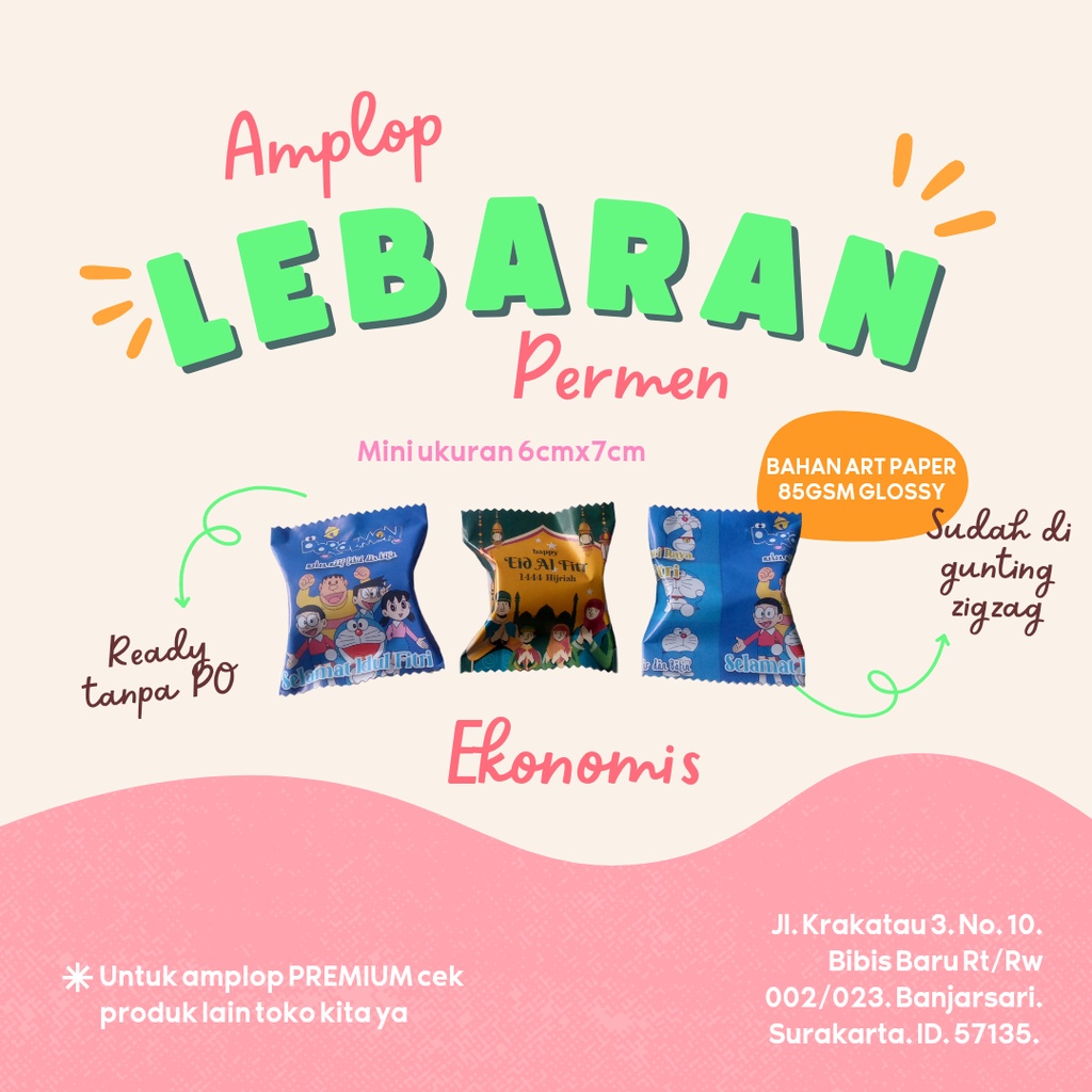 

MINI Amplop Lebaran / Amplop Permen Motif RANDOM Murah