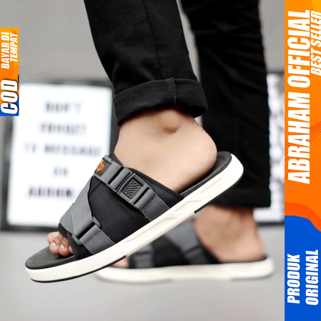 ABRAHAM Sandal Slide Slop Pria Original Distro Sendal Selop Cowok Kekinian