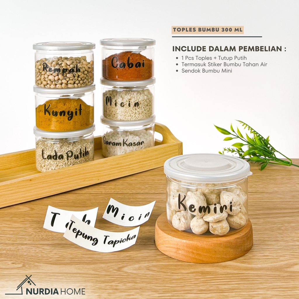 Toples Bumbu Dapur 300 ml Nurdia Home (Tempat bumbu dapur / Wadah bumbu / Botol Bumbu) - J02