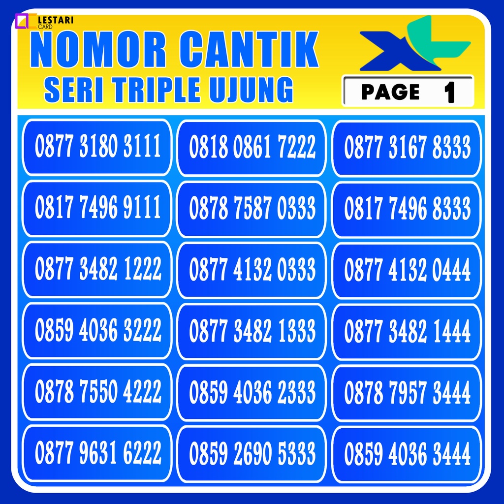 Kartu Perdana Nomor Cantik XLTriple