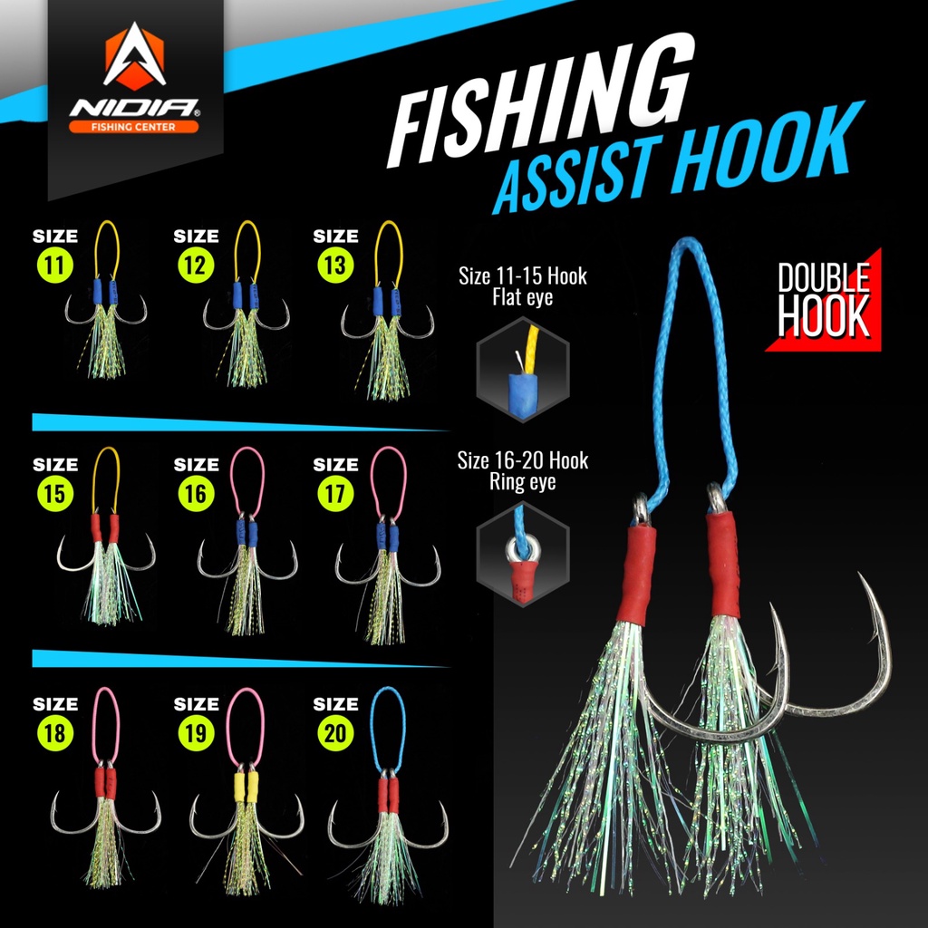 Kail Pancing Assist Hook | Ground Assist Double Hook untuk Metal Jig Micro Jig