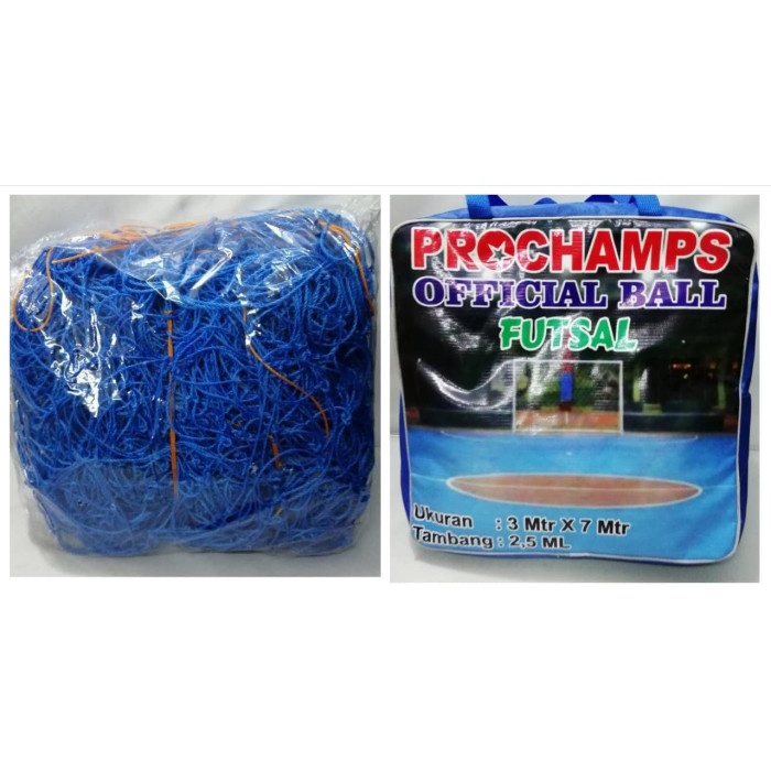 Terlaris Prochamp 2.5 Mm Jaring Gawang Futsal 3X7M Original
