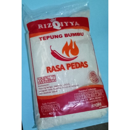 

Tepung Bumbu Rizqiyya Pedas 430gr instan siap pakai