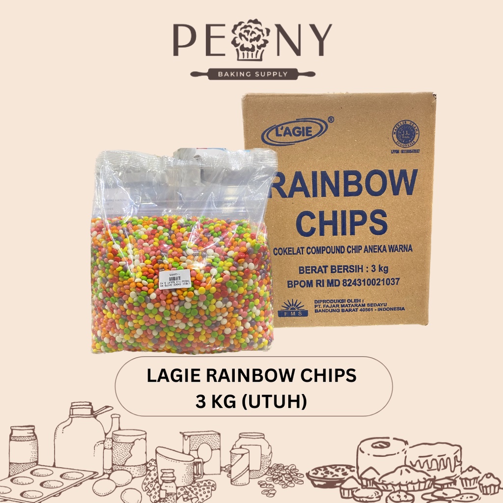LAGIE CHOCO CHIPS RAINBOW 1/2 BULAT 3 KG