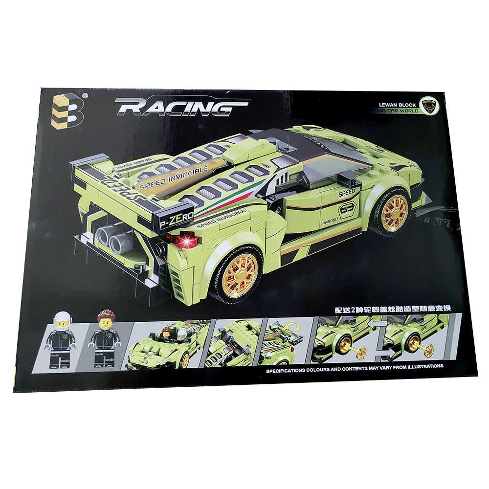 B RACING Mobil Balap Mainan Building Blocks Rakit Mobil Speed Sport Car - 209