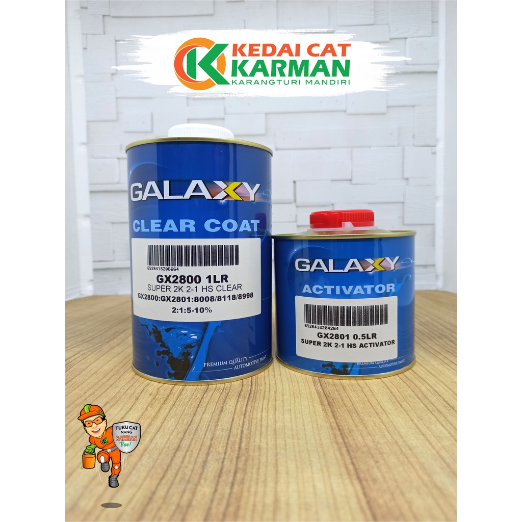 CLEAR COAT / CLEAR / PERNIS GALAXY GX2800 2K HS CLEAR GX 2800 HS - PELINDUNG CAT DUCO MOBIL MOTOR BE