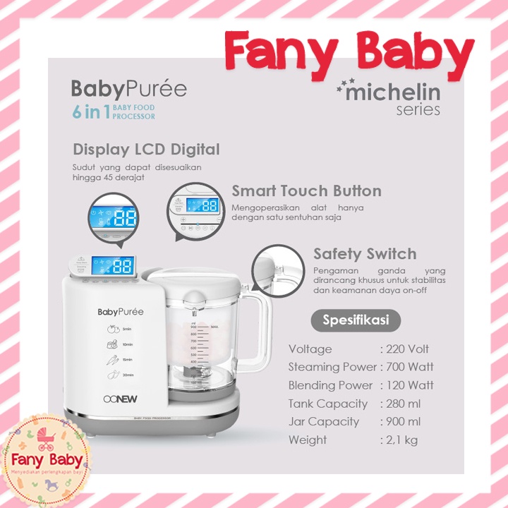 OONEW MICHELIN SERIES BABY PUREE 6IN1 FOOD PROCESSOR / BLENDER MAKAN BAYI