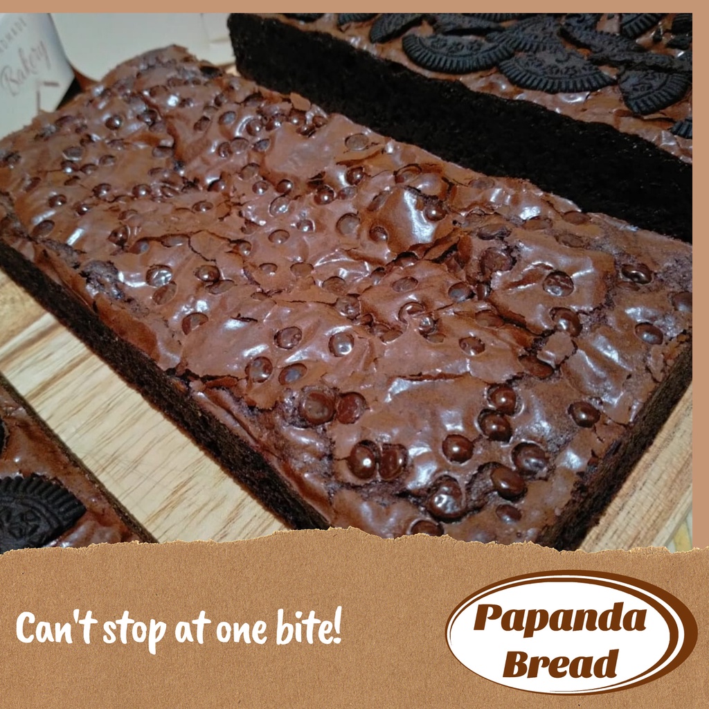 

Fudgy Brownies CHOCOCHIPS / Brownies Panggang - Papanda Bread (Small/ Medium)