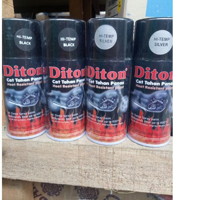 Bisa COD Pilok pilox Cat semprot Diton Hi Temp Black hitam Silver Anti Panas Knalpot mesin tahan pan