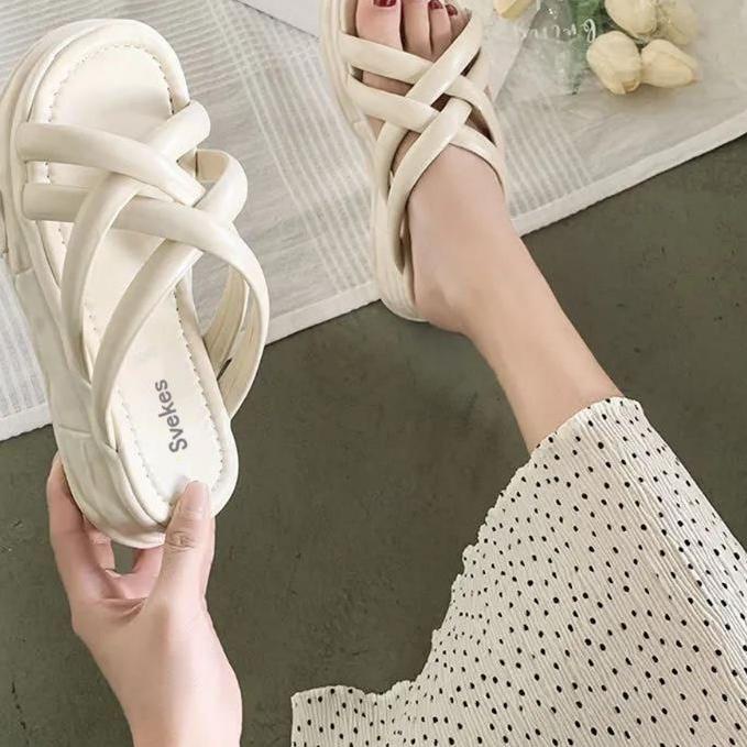 Original SVEKES-Sandal Sepatu Fashion Versi Korea Wanita Import L110 