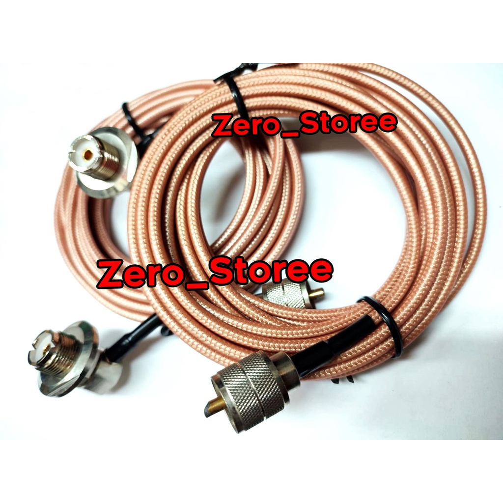 Teflon Kabel Breket antena Mobil Radio RIG RG58 ASLI Teplon kabel anti panas bracket Antenna 5 meter kabel nippon motor SINGLE SILDIT INNER PERAK