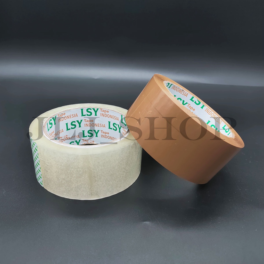 Lakban bening / coklat LSY panjang 100 yard / 90 meter (harga per roll)