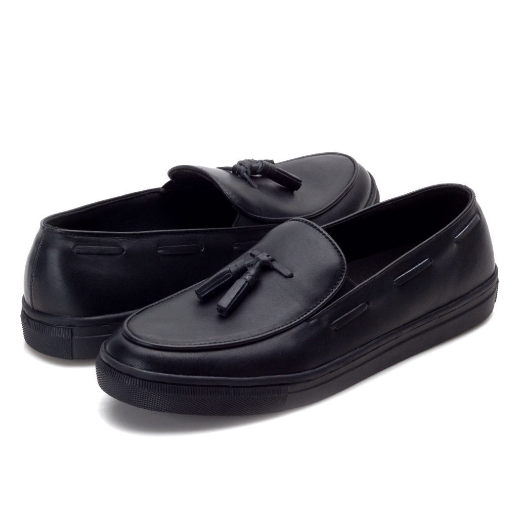 BILL 2.0 BLACK (Kulit Asli) - Sepatu Loafers Pria Kulit Casual Klasik Formal Kerja Kuliah Pria - Loafer