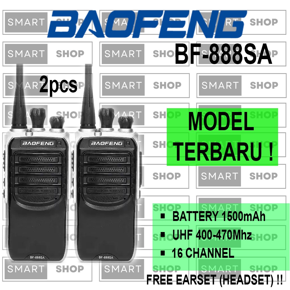 Handy Talky HT BF888SA 2 pcs UHF Handy Talky Radios Walkie Talkie Jarak Jauh 400-470Mhz kebutuhan hotel, konstruksi dll