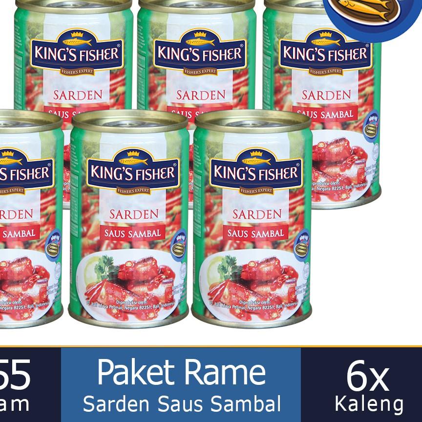 

➪ King's Fisher Paket 6 pcs Sarden mini saus sambal Makanan Kaleng 155 gr ➦